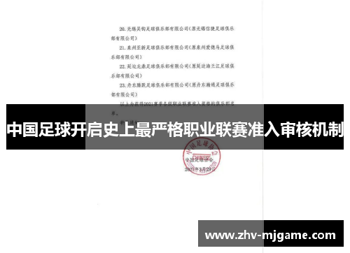 中国足球开启史上最严格职业联赛准入审核机制